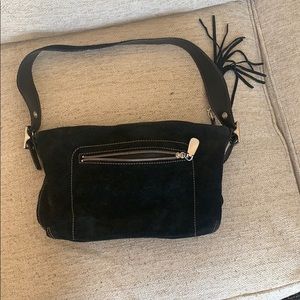 Black suede purse